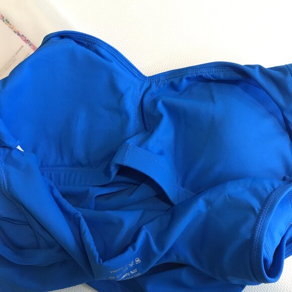 Royal Blue Cropped Workout Top V-Neck Built-In Bra Sz S, Colorskin - Picture 8 of 16